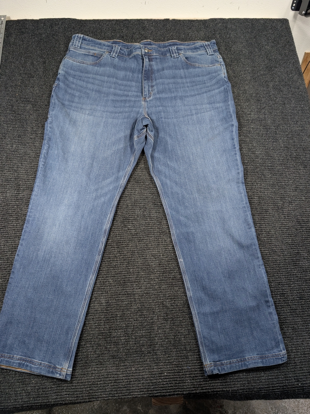 Duluth Trading Co Ballroom Double Flex Jeans Relaxed Fit 46x34 Blue Workwear